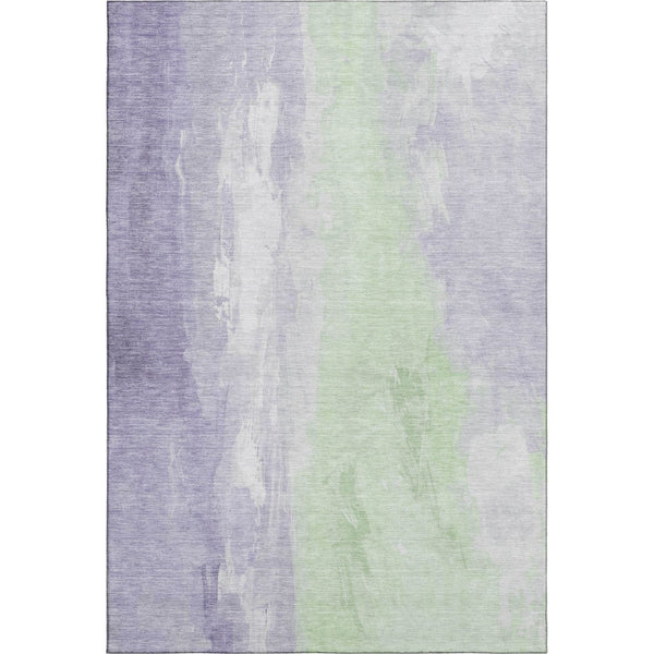HomeRoots 5' X 8' Contemporary Lavender & Ivory Abstract Area Rug - Durable, Washable, UV Protected & Stylish 705535