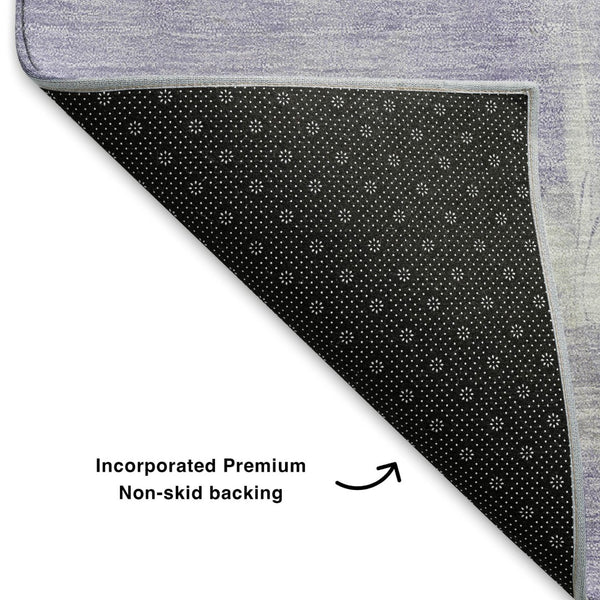 HomeRoots 5' X 8' Contemporary Lavender & Ivory Abstract Area Rug - Durable, Washable, UV Protected & Stylish 705535