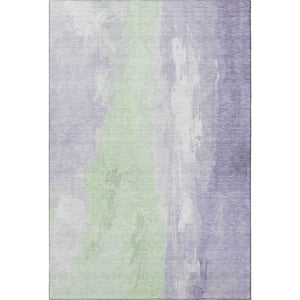 HomeRoots 5' X 8' Contemporary Lavender & Ivory Abstract Area Rug - Durable, Washable, UV Protected & Stylish 705535