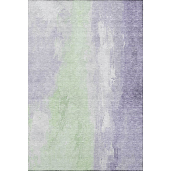HomeRoots 5' X 8' Contemporary Lavender & Ivory Abstract Area Rug - Durable, Washable, UV Protected & Stylish 705535