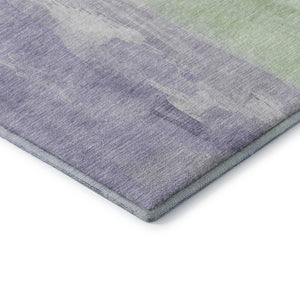 HomeRoots 8' Lavender and Ivory Abstract Washable Round Rug - Durable, UV-Resistant, Stylish for Modern Spaces 705536