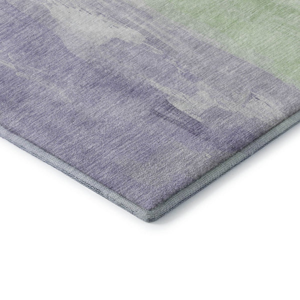 HomeRoots 8' Lavender and Ivory Abstract Washable Round Rug - Durable, UV-Resistant, Stylish for Modern Spaces 705536