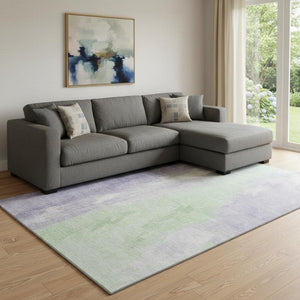 HomeRoots 8' X 10' Abstract Lavender and Ivory Area Rug – UV Protected, Stain Resistant, Perfect for Family Homes 705537