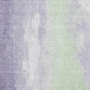 HomeRoots 9' X 12' Abstract Lavender and Ivory Washable Area Rug with UV Protection for Kids and Pets 705538