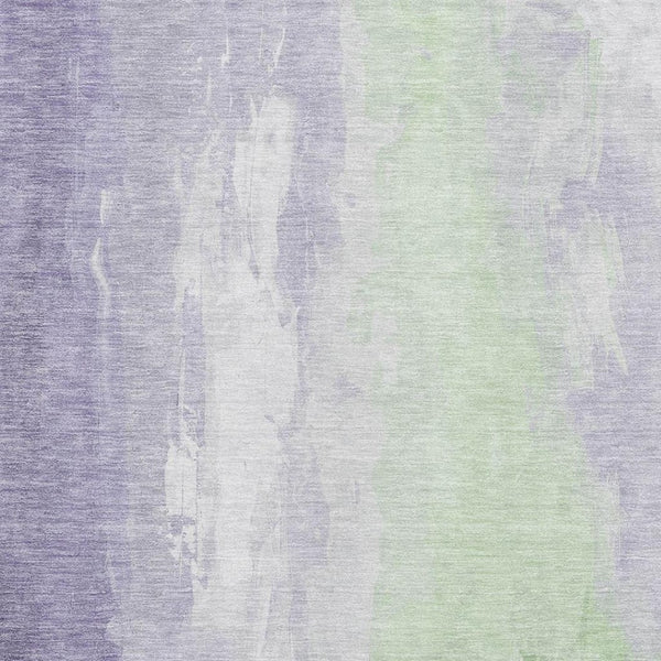 HomeRoots 9' X 12' Abstract Lavender and Ivory Washable Area Rug with UV Protection for Kids and Pets 705538