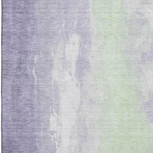 HomeRoots 10' X 14' Stylish Lavender and Ivory Abstract Area Rug - Washable, UV Protected, Stain Resistant Design 705539