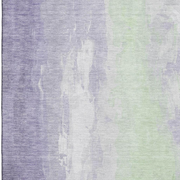 HomeRoots 10' X 14' Stylish Lavender and Ivory Abstract Area Rug - Washable, UV Protected, Stain Resistant Design 705539