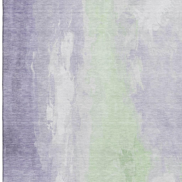 HomeRoots 10' X 14' Stylish Lavender and Ivory Abstract Area Rug - Washable, UV Protected, Stain Resistant Design 705539