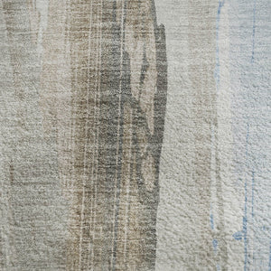HomeRoots 8' X 10' Durable Coffee and Blue Abstract Area Rug - Washable, UV Resistant, Perfect for High-Traffic Spaces 705555