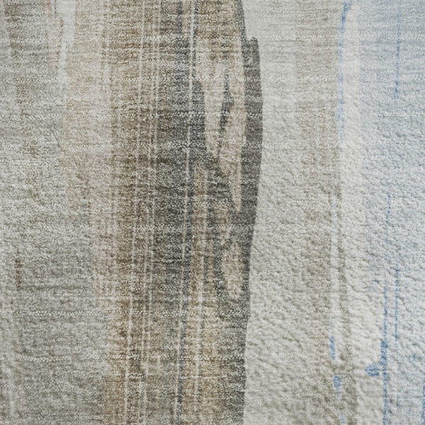 HomeRoots 8' X 10' Durable Coffee and Blue Abstract Area Rug - Washable, UV Resistant, Perfect for High-Traffic Spaces 705555