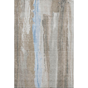 HomeRoots 10' X 14' Abstract Coffee & Blue Area Rug - Washable, UV-Protected, Non-Slip for Modern Homes! 705557