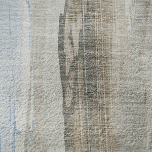 HomeRoots 10' X 14' Abstract Coffee & Blue Area Rug - Washable, UV-Protected, Non-Slip for Modern Homes! 705557