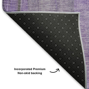 HomeRoots 9' X 12' Vibrant Purple and Gold Abstract Area Rug – Washable, UV-Protected, Non-Slip Backing! 705568