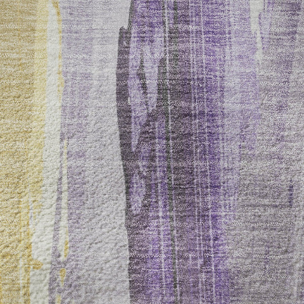HomeRoots 9' X 12' Vibrant Purple and Gold Abstract Area Rug – Washable, UV-Protected, Non-Slip Backing! 705568
