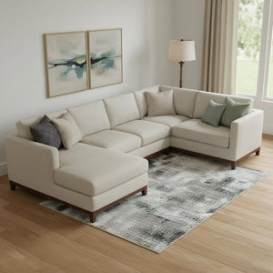 HomeRoots 9' X 12' Sage and Blush Abstract Area Rug - Durable, Washable, UV-Protected, Ideal for High-Traffic Spaces 705574