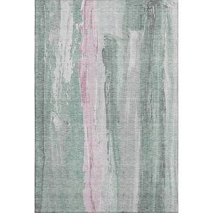 HomeRoots 9' X 12' Sage and Blush Abstract Area Rug - Durable, Washable, UV-Protected, Ideal for High-Traffic Spaces 705574