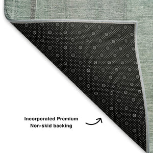 HomeRoots 9' X 12' Sage and Blush Abstract Area Rug - Durable, Washable, UV-Protected, Ideal for High-Traffic Spaces 705574
