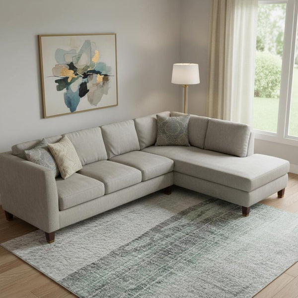 HomeRoots 10' X 14' Sage and Blush Abstract Washable Area Rug – Stylish, Durable, UV-Protected for Home Comfort 705575