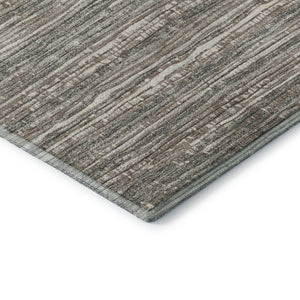 HomeRoots 5' X 8' Beige and Taupe Striped Washable Area Rug - Durable, Stylish, UV-Protected for Any Room 705577