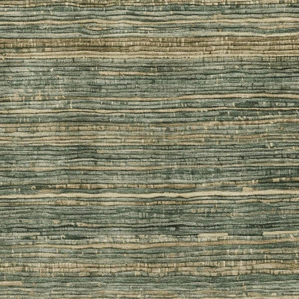 HomeRoots 5' X 8' Stylish Fern Green & Taupe Striped Washable Area Rug with Stain & UV Protection Features 705583