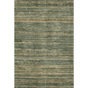 HomeRoots 5' X 8' Stylish Fern Green & Taupe Striped Washable Area Rug with Stain & UV Protection Features 705583
