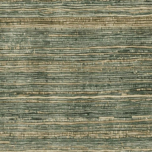 HomeRoots 9' X 12' Fern Green & Taupe Striped Area Rug - Durable, Washable, UV-Protected for Busy Homes 705586