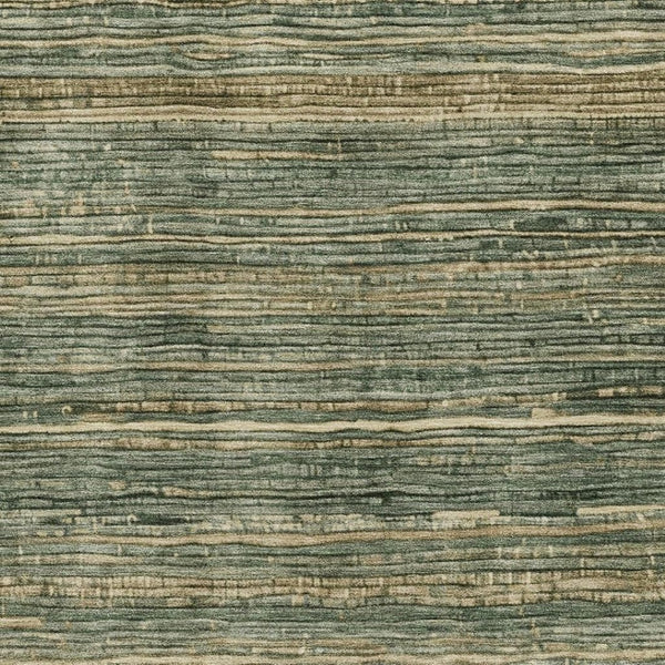 HomeRoots 9' X 12' Fern Green & Taupe Striped Area Rug - Durable, Washable, UV-Protected for Busy Homes 705586