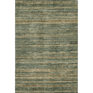 HomeRoots 10' X 14' Stylish Fern Green & Taupe Striped Area Rug with UV Protection - Durable & Washable! 705587