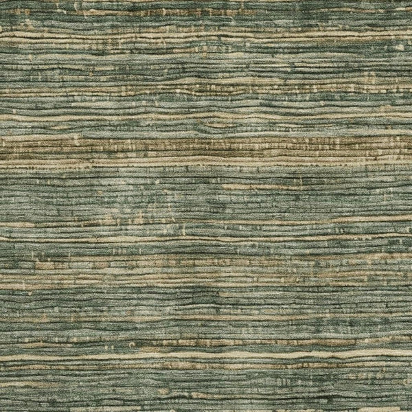 HomeRoots 10' X 14' Stylish Fern Green & Taupe Striped Area Rug with UV Protection - Durable & Washable! 705587