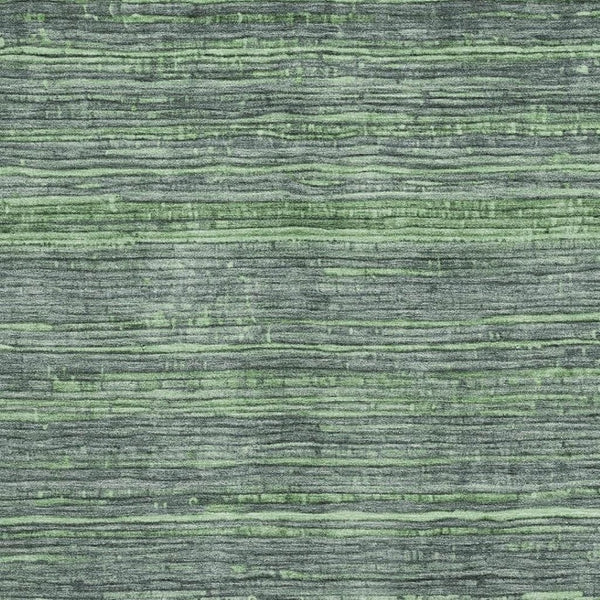 HomeRoots 8' X 10' Green and Gray Striped Washable Area Rug with UV Protection for Indoor and Outdoor Use 705591