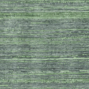 HomeRoots 10' X 14' Stylish Green and Gray Striped Washable Area Rug with UV Protection for Homes & Families 705593