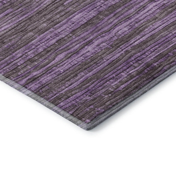 HomeRoots 8' X 10' Stylish Purple and Gray Striped Area Rug - Washable, UV Protected, Durable for Homes! 705597