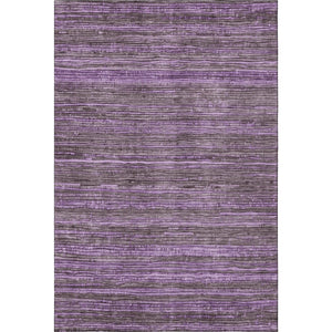 HomeRoots 8' X 10' Stylish Purple and Gray Striped Area Rug - Washable, UV Protected, Durable for Homes! 705597