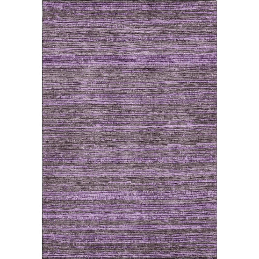 HomeRoots 9' X 12' Purple and Gray Striped Washable Area Rug - Stylish, Durable, UV-Protected for Every Home! 705598
