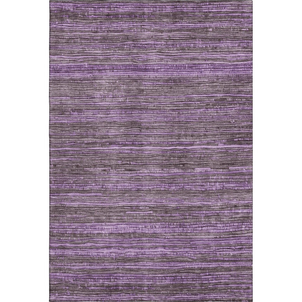 HomeRoots 9' X 12' Purple and Gray Striped Washable Area Rug - Stylish, Durable, UV-Protected for Every Home! 705598