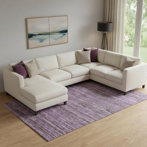 HomeRoots 10' X 14' Striped Purple and Gray Washable Area Rug - UV Protected, Durable, and Stylish for Any Room 705599
