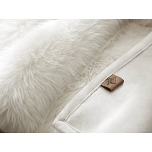 English Elm 1-piece Oversized Faux Fur Throw Bobcat Print Plush Velvet Backed Cozy Sofa Blanket White B035P408337