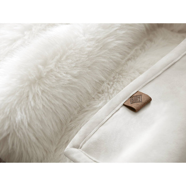 English Elm 1-piece Oversized Faux Fur Throw Bobcat Print Plush Velvet Backed Cozy Sofa Blanket White B035P408337