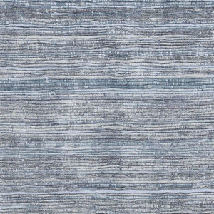 HomeRoots 8' X 10' Sky Blue & Gray Striped Washable Area Rug - Durable, Stain-Resistant, UV Protected Design! 705603