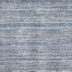 HomeRoots 9' Sky Blue & Gray Striped Washable Area Rug – UV Protected, Durable, Easy-Care for Homes with Kids & Pets 705604