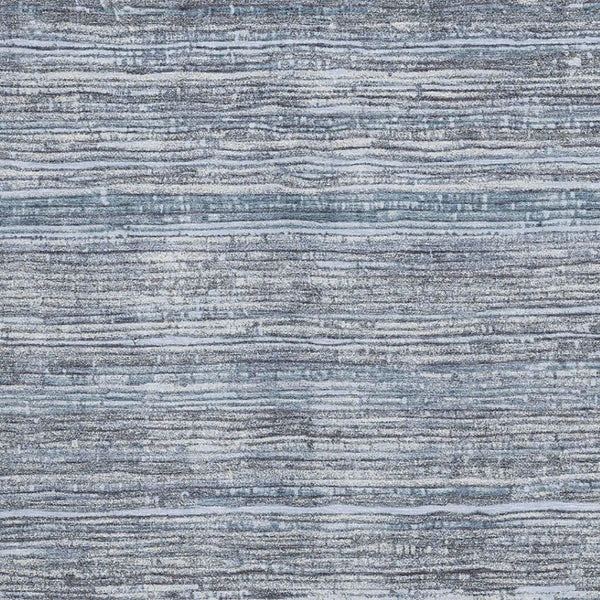 HomeRoots 9' Sky Blue & Gray Striped Washable Area Rug – UV Protected, Durable, Easy-Care for Homes with Kids & Pets 705604
