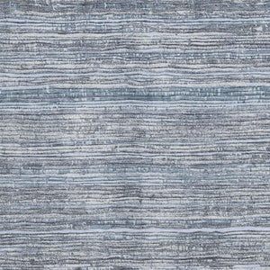 HomeRoots 10' X 14' Sky Blue & Gray Striped Washable Area Rug - UV Protected, Soft, Durable & Easy Care! 705605