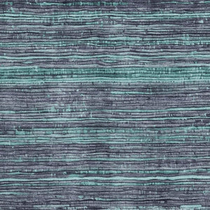 HomeRoots 10' X 14' Teal and Gray Striped Washable Area Rug - Durable, Stain-Resistant with UV Protection! 705611