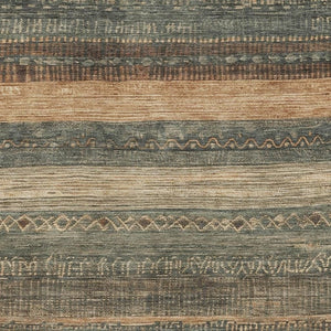 HomeRoots 5' X 8' Fern Green & Copper Geometric Washable Area Rug - Stylish, Durable, UV-Resistant Design! 705613