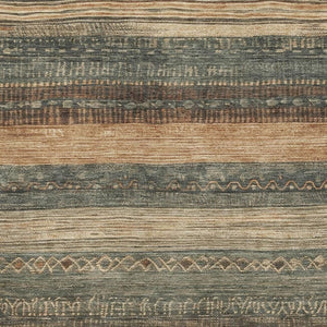 HomeRoots 8' X 10' Modern Fern Green & Copper Geometric Area Rug - Washable, UV Protected & Stain Resistant! 705615