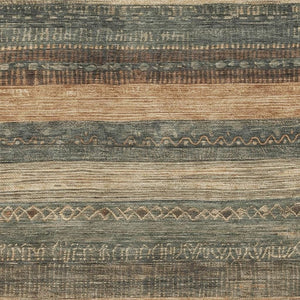 HomeRoots 9' X 12' Fern Green & Copper Geometric Area Rug - Durable, Washable, UV-Protected for Modern Homes 705616