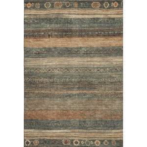 HomeRoots 10' Geometric Fern Green & Copper Area Rug - Washable, Stain-Resistant, UV Protected for Homes 705617