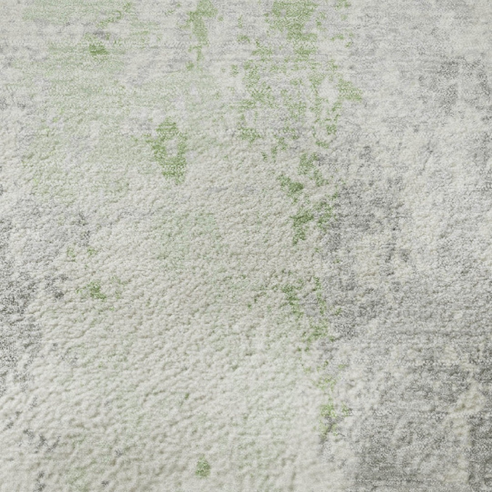 HomeRoots 8' X 10' Artichoke Green Abstract Rug - Washable, UV-Protected, Durable Design for High-Traffic Areas 705627