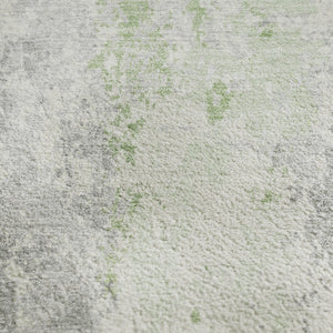 HomeRoots 8' X 10' Artichoke Green Abstract Rug - Washable, UV-Protected, Durable Design for High-Traffic Areas 705627