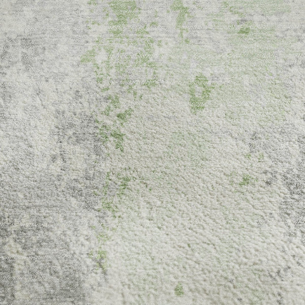 HomeRoots 8' X 10' Artichoke Green Abstract Rug - Washable, UV-Protected, Durable Design for High-Traffic Areas 705627